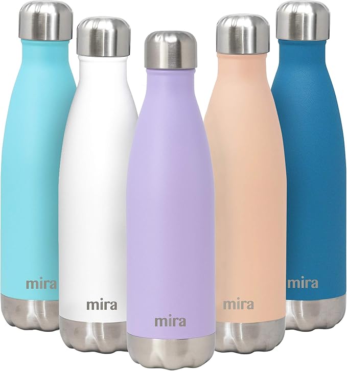 MIRA 17 oz Insulated Water Bottle - Stainless Steel Cola Shape Thermo - Double Wall Hot & Cold Flask (24Hr Cold/12Hr Hot) - Lavender Violet