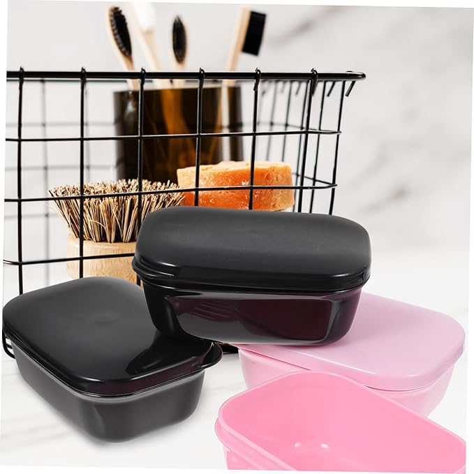 TOYANDONA 4Pcs Soap Case with Lid Travel Soap Holder for Camping Outdoor Bathroom Gym Lightweight Leakproof Container