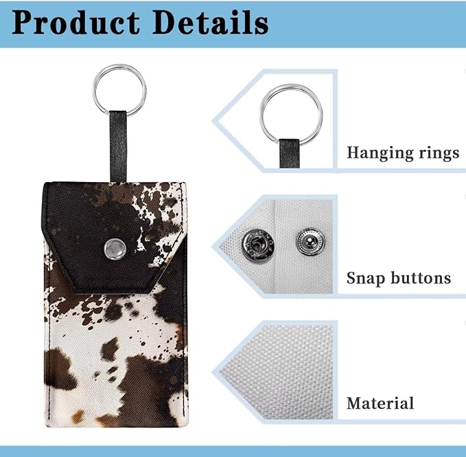 Tissue Pouch Travel Bag, Cow Print Hanging Rope Fashionable Paper Holder Tissues Purse Pocket for Tissue Coins