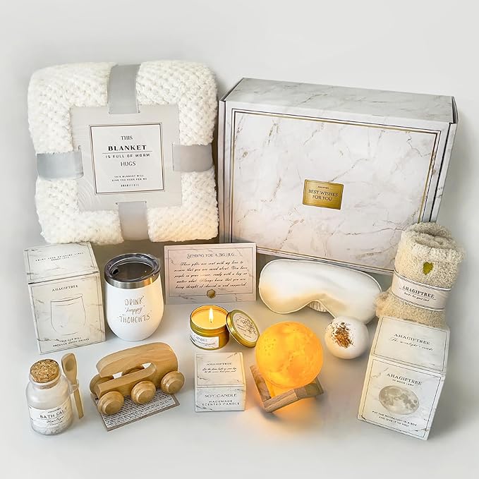 Gift Baskets for Women,11PC Care Package with Moon Lamp,Grief,Get Well Soon After Surgery,Birthday,Think of You,Thank You,Sympathy