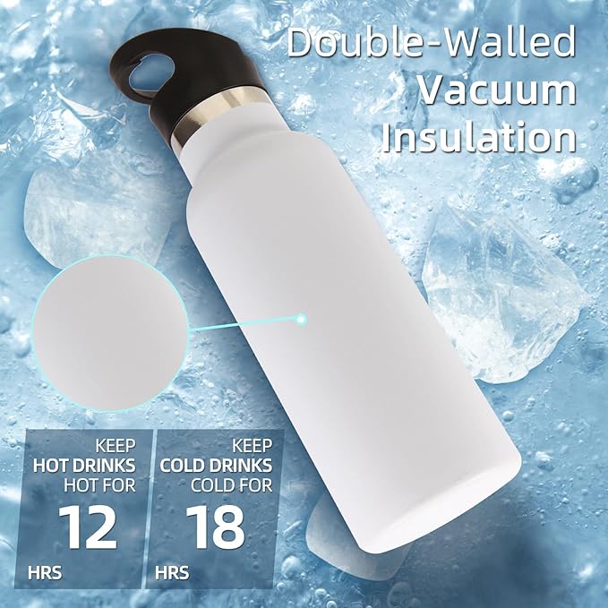 Volhoply 17oz Insulated Water Bottle Bulk 4 Pack,Stainless Steel Kids Water Bottles with Straw Lid,Reusable Metal Water Bottle,Double Wall Vacuum Sports School Flask Keep Hot & Cold (Mix,4 Set)