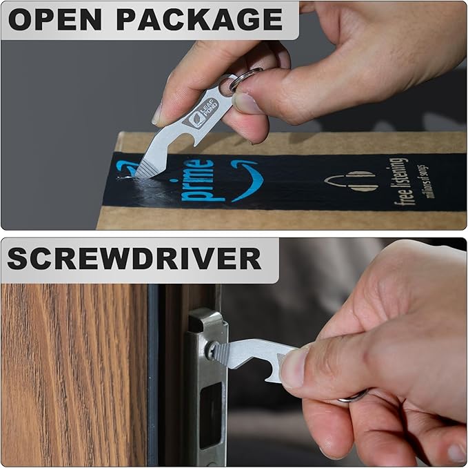 3-Pack Bottle Opener Keychain, EDC Pry Bar, Flathead Screwdriver Tip, Beer Opener Key Chain, Keychain Pry Bar, EDC Bottle Opener, Portable Key Tool, Stainless Steel Can Opener Keychain