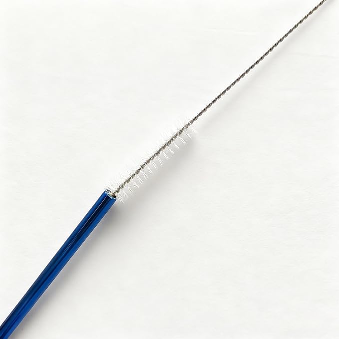 10 Pcs Stainless Steel Straws, Reusable Drinking Straws, Bent Metal Straw Sets with 2 Pcs Cleaning Brushes (Blue, 10.5 Inch)