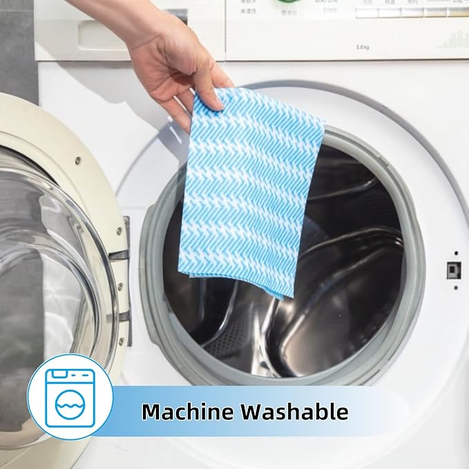 SUZZYVINE Handi Wipes Disposable Dish Cloths Disposable Cleaning Towels Handy Wipes Kitchen Cleaning Rags Disposable Thick Absorbent Dry Fast Pack of 80 Count, Blue