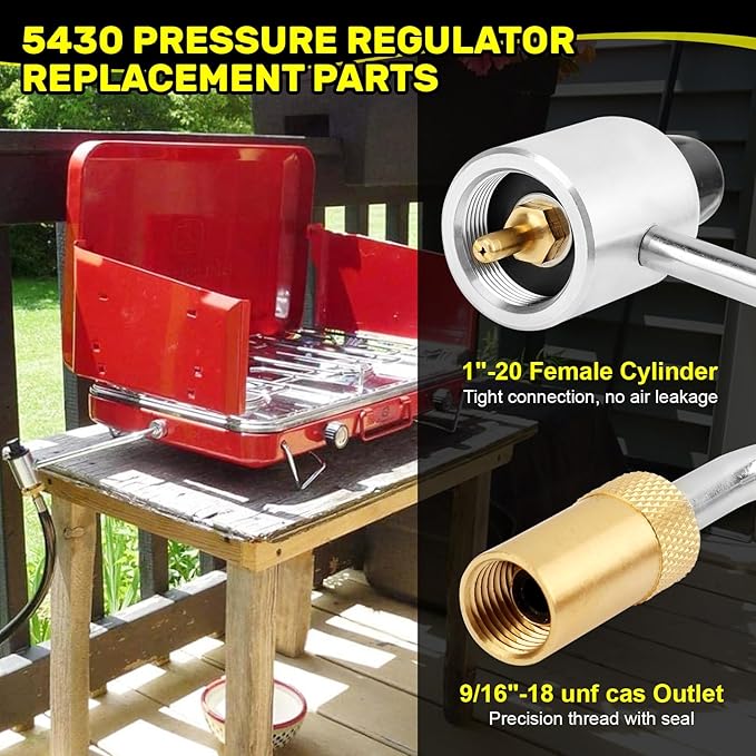 5430 Stove Pressure Regulator Replacement Part Compatible with Most Coleman Stoves & Grills and Fold N Go Stoves Camping Stove Regulator Keeps Propane Gas Pressure Stable