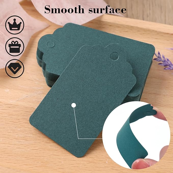 SallyFashion 120PCS Gift Tags with String Attached, 1.6 x 2.8 inch GreenPaper Hang Tags for Clothes DIY Crafts Wedding Holiday (Green)