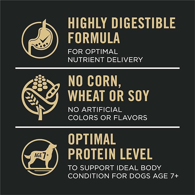 Purina Pro Plan Sensitive Skin and Stomach Dry Dog Food Senior Adult 7 Plus Salmon and Rice Formula - 4 lb. Bag