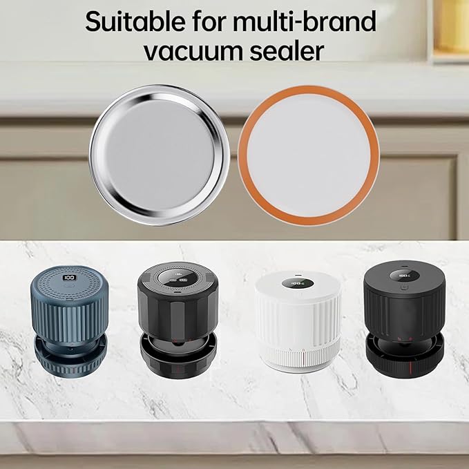 60 PCS Regular Mouth Mason Jar Lids, Compatible with Mason Jar Vacuum Sealer, Vacuum Seal Mason Jar Lids Only, Replaceable Mason Jar Vacuum Sealer Lid, Canning Lids Regular Mouth, No Date Reminder