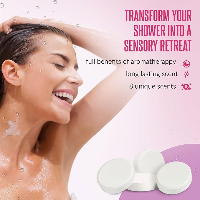 Shower Steamers Aromatherapy GOSSBY 8 Pack - Gifts for Women, Birthday Gifts for Her, Home Spa, Self Care, Relaxation, Natural Essential Oils - Elegant Bloom Style