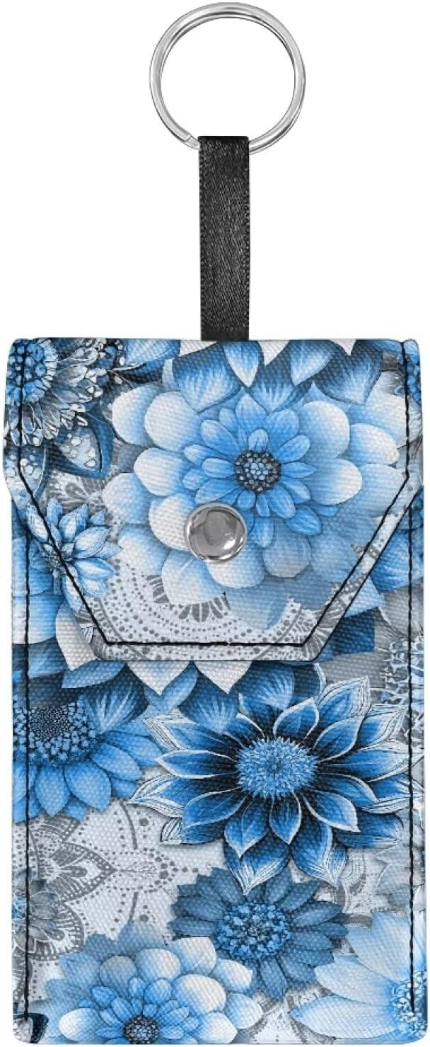 Travel Tissue Pouch Tissues Purse Pocket Snap Button Enclosed Reusable Purse Tissue Holder for Wallet Coin Travel Daily Outgoing Blue Mandala