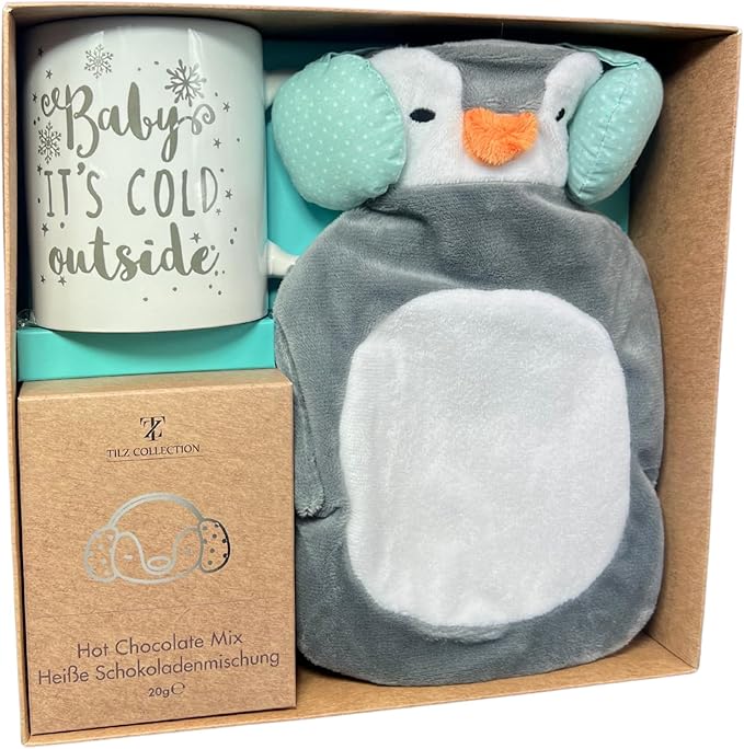 Hot Chocolate Gift Sets - Women Gifts - Hot Cocoa Gift Sets With Mug, Mini Hot Water Bottle |Hot Cocoa Gift Sets With Mug |Cozy Gifts For Women