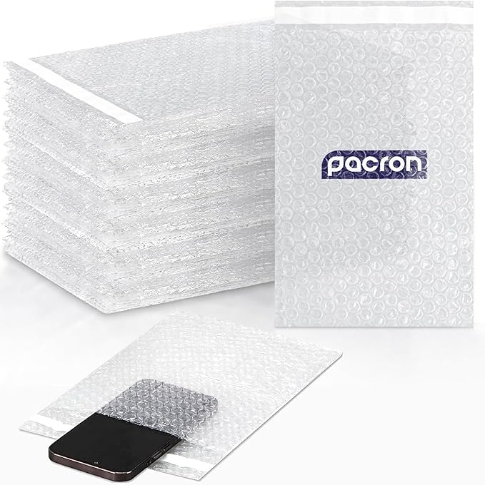 1100 Pcs Clear bubble out Bags, 4 x7.5 Bubble pouches, Self-Sealing clear mailer Bubble bags for Shipping, Packing, Storage, Moving, Bubble Cushioning Wrap Bags