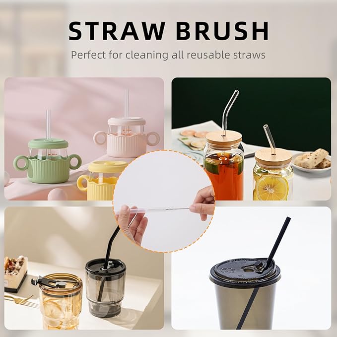 3 Pack Cleaner Brush Kit for Stanley, Bottle Cleaner Brush Set with Straw Brush Cleaner and Cup Lid Cleaning Brush for Stanley Cup, Tumbler Cups, Drinking Glass (Yellow)