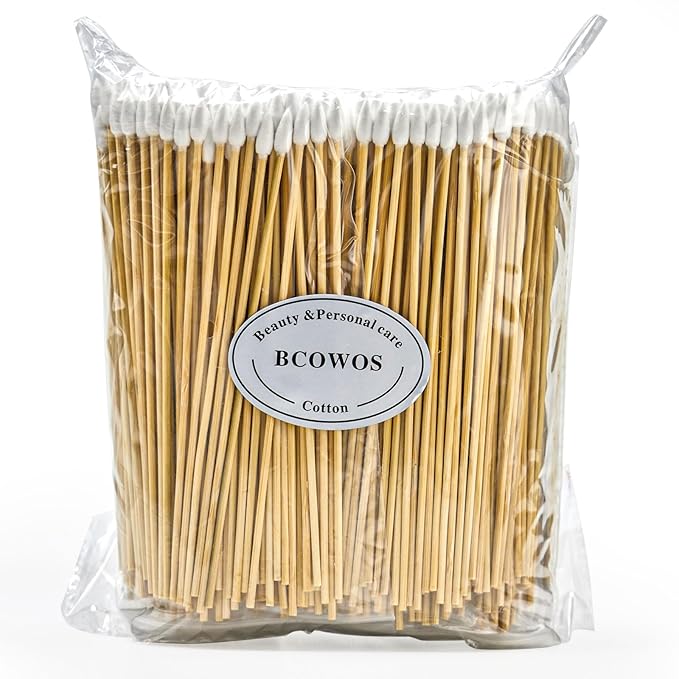 1000 Precision Long Cotton Swabs - Pointed Swabs 6 Inch- Biodegradable Bamboo Cotton Buds - Versatile Tipped Applicators for Intricate Work Gun Cleaning Makeup Nails