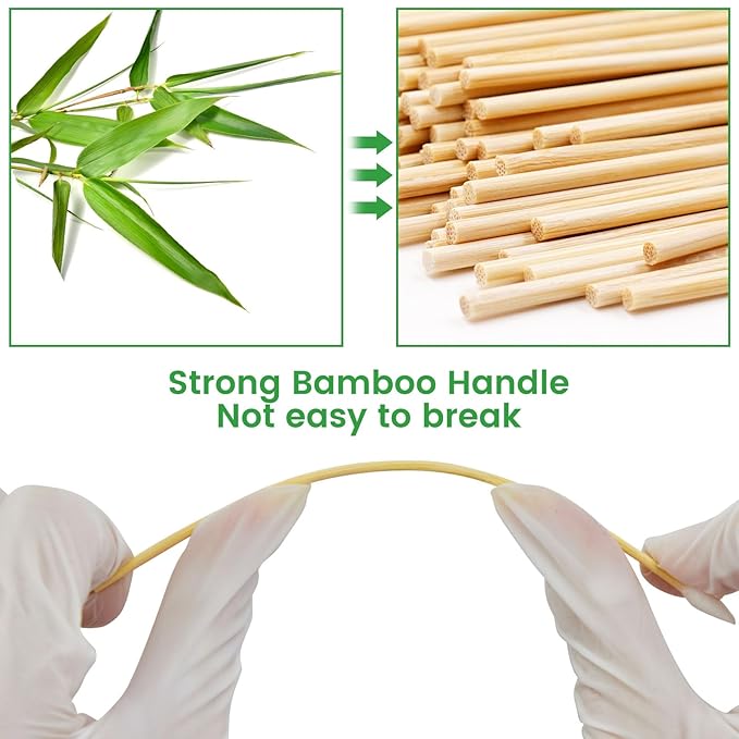 1000 Precision Long Cotton Swabs - Pointed Swabs 6 Inch- Biodegradable Bamboo Cotton Buds - Versatile Tipped Applicators for Intricate Work Gun Cleaning Makeup Nails