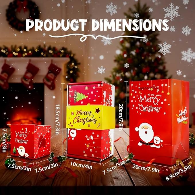 Surprise Gift Box Explosion for Money, New Christmas Surprise Gift Box Unique Folding Bouncing Red Envelope Gift Boxs, Christmas Money Boxs for Birthday Anniversary (20Pcs Red)