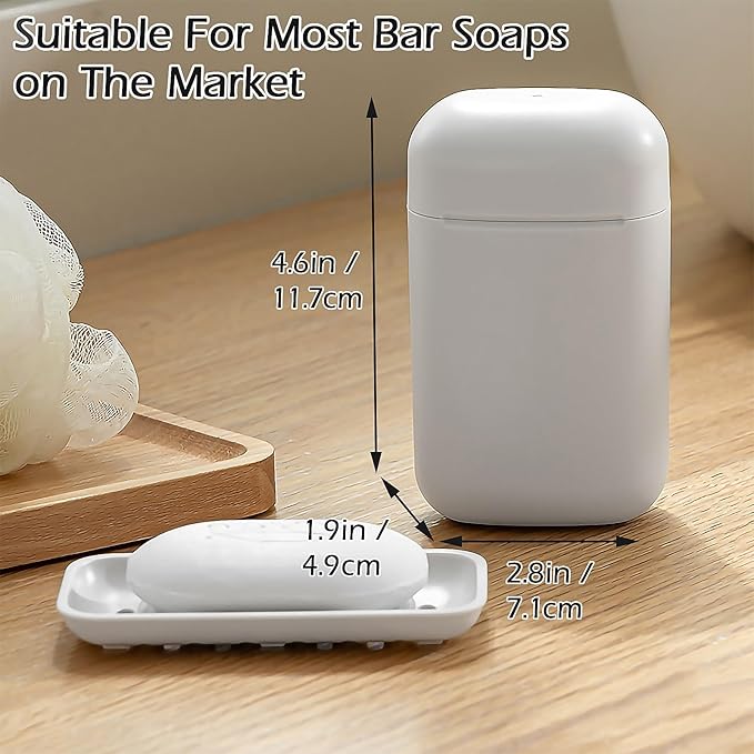 Leak Proof Travel Soap Case with Draining Layer, Portable Soap Container for One Regular Bar Soap, Shatter-Proof Soap Holder for Traveling,Camping,Gym,Outdoor,Compact Bar Soap Caddy (Gray)
