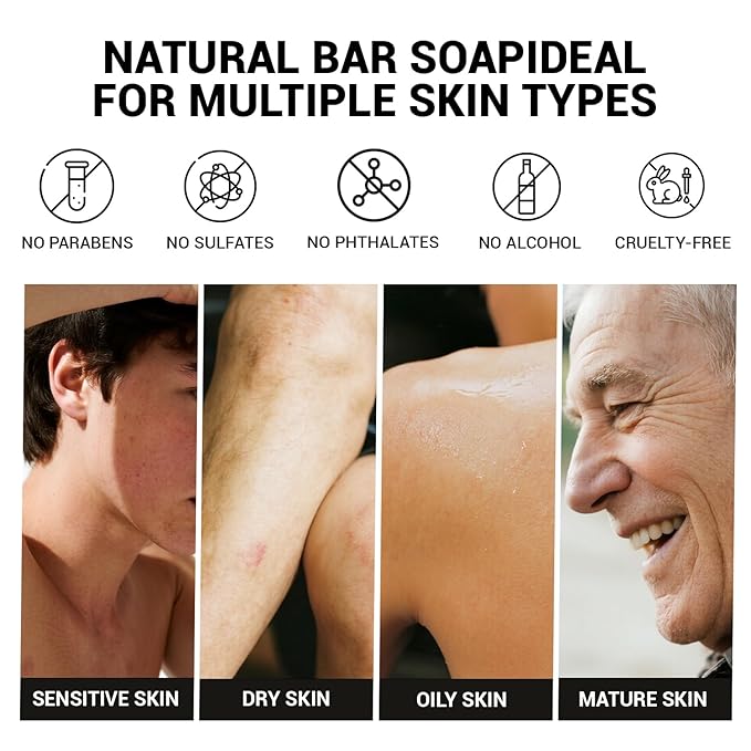 Rinse & Robust Mens Bar Soap Gift Set, 6Pcs Natural Handmade Cold Process Soap Bar with Premium Essential Oils, Cleansing Bar Soap for Men, All Skin Types | 6 Scents | 5.3 oz Each