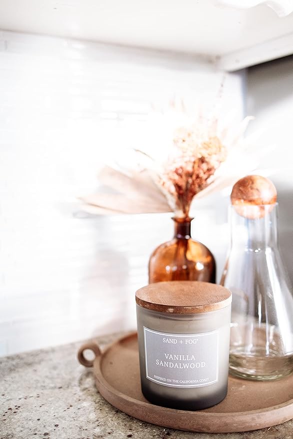 Sand + Fog Scented Candles - Apple Spice - Additional Scents and Sizes - 3 Wicks 100% Cotton Lead-Free - Luxury Air Freshening Jar Candles - Perfect Home Decor - 21 oz