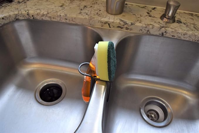 Dish Wand Holder Adjustable Kitchen Dishwand Sink Caddy (Black or Grey)