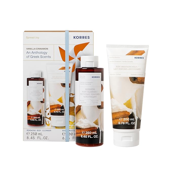 KORRES POMEGRANATE GROVE Body Care Stocking Stuffer, Christmas Gift Set, Fruity, Juicy Pomegranate, Value Set for Men and Women, Shower Gel 250 ml and Body Milk 200 ml, Vegan.