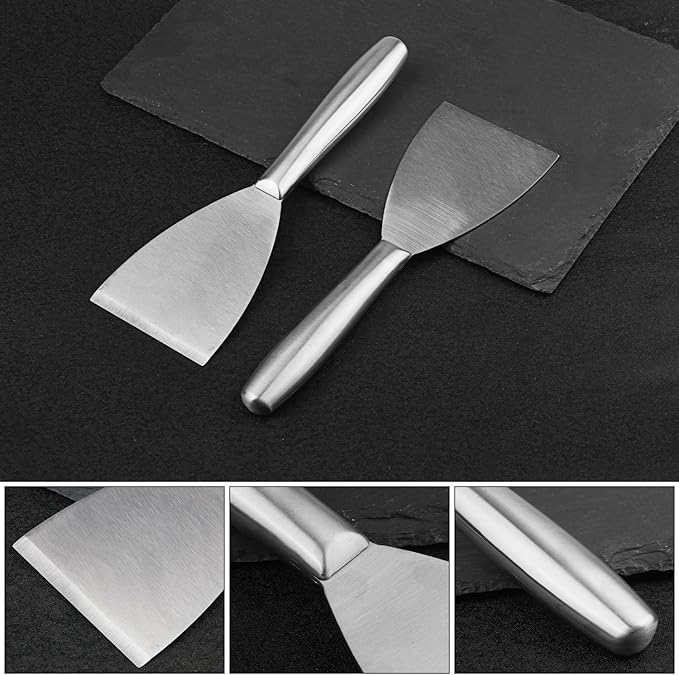 4 Pack 3 Inch Putty Knife Scraper, Putty Knife Set, Stainless Steel Putty Knife, Wallpaper Scraper Paint Scraper Tool for Spreading Drywall Spackle, Plasterboard Mud, Scraping Paint, by GENHAKON.