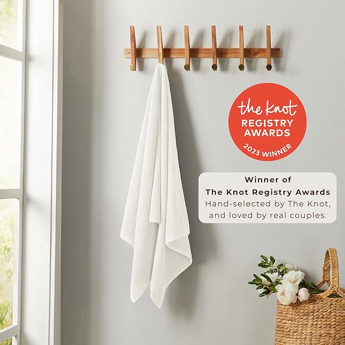 Great Bay Home Ivory Hand Towels - 100% Cotton 6 Pack 26x16 Hand Towel Set - Absorbent, Quick-Drying, Durable Towels for Handroom Decor - Low-Twist, Two-Ply Fibers