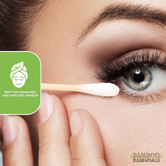 Eco-Friendly Cotton Swabs – 500 Count – Biodegradable, Plastic-Free, Sustainable Bamboo & Organic Cotton Buds – Gentle for Sensitive Skin