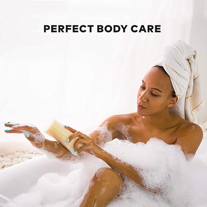 Natural Loofah Sponges Organic Luffa Bath Shower Sponge Exfoliating Body Back Scrubber for Men Women Adults SPA Beauty Bathing Daily Care - 4 PCS