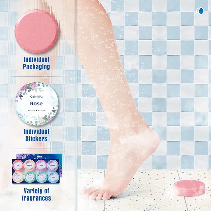 Shower Steamers Aromatherapy 8 Pack - Christmas Stocking Stuffers & White Elephant Gifts for Women, Men, Adults - Travel Essentials & Self Care Gifts for Relaxation of Home, Hotel & Gym