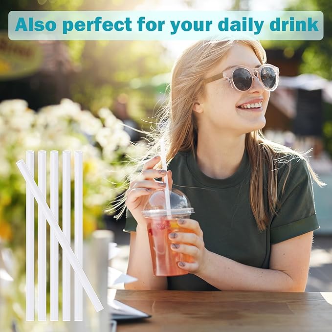 Replacement Straws for Stanley IceFlow Tumbler 30oz, 6 Pack Plastic Reusable Straws with 2 Straw Cleaner Brushes for IceFlow Tumbler Accessories
