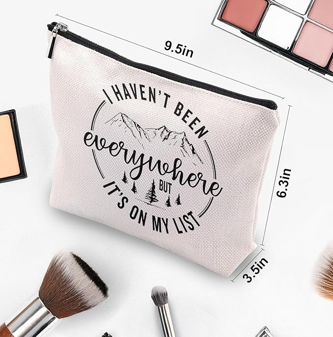 Travel Gifts for Women – 7OZ Scented Candle & Makeup Bag | Unique Gift for Women, Relaxing Aromatherapy, Stylish Cosmetic Bag for Travelers, Travel Christmas Gifts