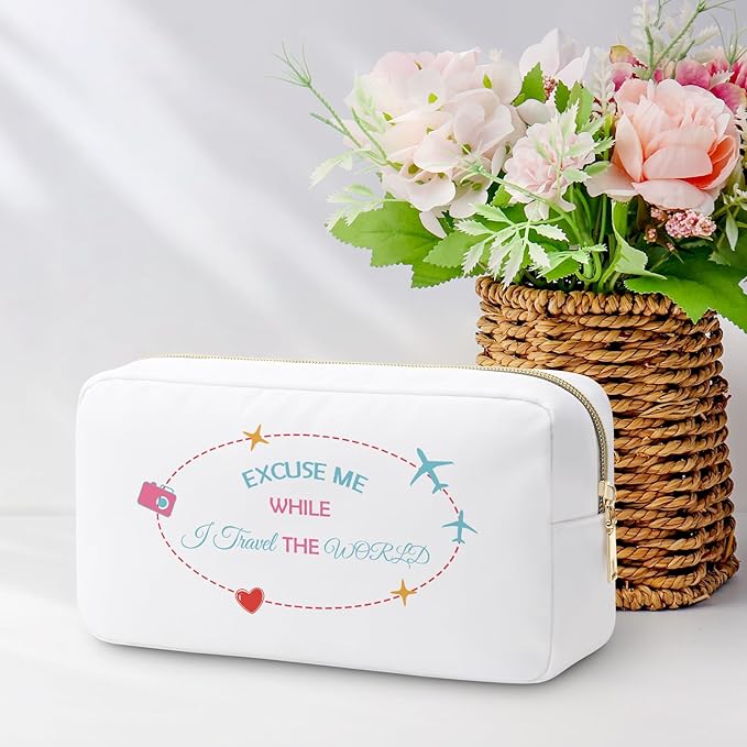 Funny Travel Gifts for Women Makeup Bag Travel Lovers Gifts Flight Travel Gift Vacation Gifts for Travel Lovers Sister Mom Travelers Cosmetic Bag Girls Trip Gift Birthday Mothers Day Gift Travel Pouch