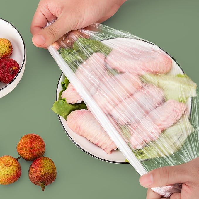 Fresh Keeping Bags, 300pcs Food Covers, Reusable Elastic Food Storage Covers, Plastic Sealing Elastic Stretch Adjustable Bowl Lids, Universal Kitchen Wrap Seal Bags
