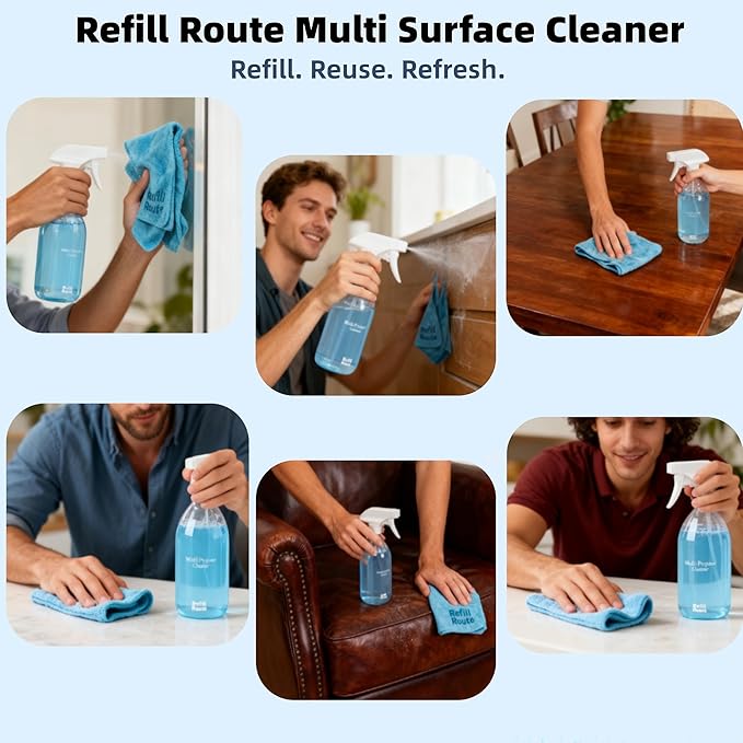 Eco-Friendly All Purpose Cleaner Tablets Refill – Multipurpose Cleaner Spray Concentrate for Kitchen, Bathroom & Home –Plastic-Free, Family Safe Multipurpose Cleaner – 12 Pack (Ocean Breeze)