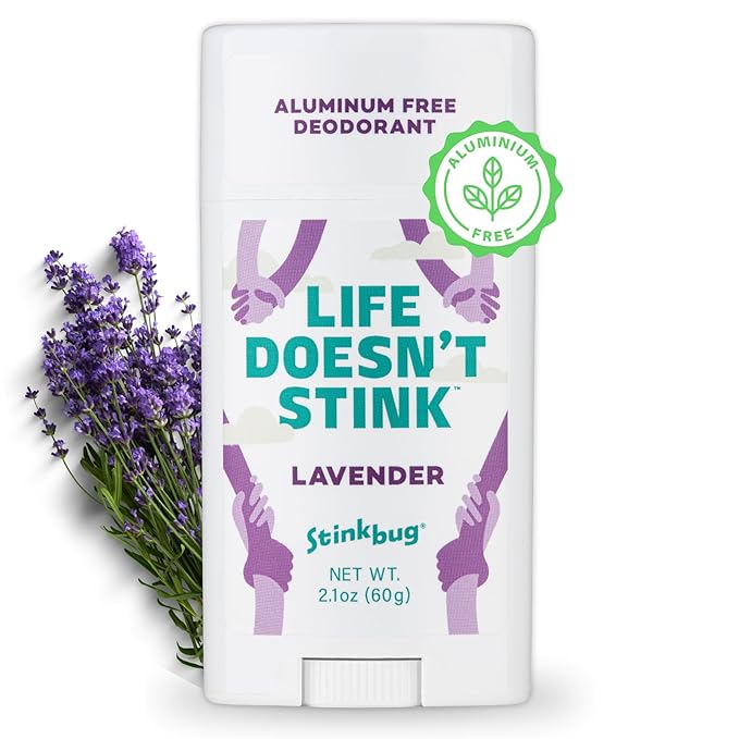 Stinkbug Naturals Organic Aluminum Free Deodorant Stick with Lavender, Coconut Oil and Essential Oils, Paraben Free, Sensitive Skin Deodorant, 2.1 Ounces Pack of 1