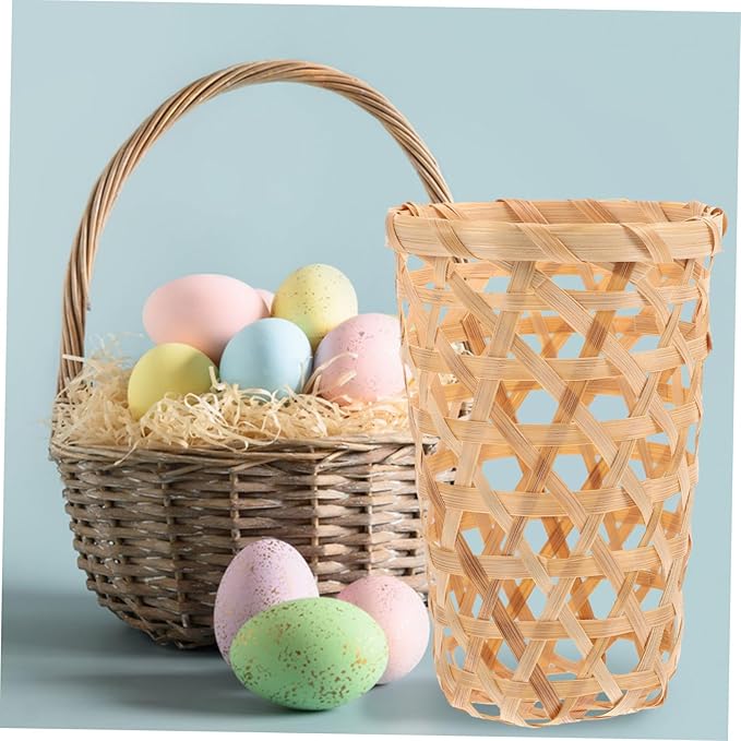 4Pcs Natural Woven Household Storage Baskets Sundries Organizer for Fruits Snacks Flowers Decorative and Practical Home Storage