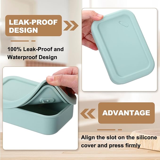 PATIKIL Leakproof Travel Soap Case, Silicone Travel Soap Container with Draining Layer Portable Bar Soap Holder for Bathroom Camping Gym, Green