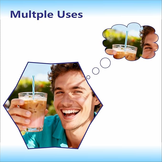 100PCS Reusable Stirrer Straws-Short Assorted Color Plastic Stripe Drinking Straws Pipes + 2 Brushes Fit for Milk & Juice & Coffee & Smoothies & Cocktail & Kids Straws Kit(Two-tone Stripe, 9 Inches)