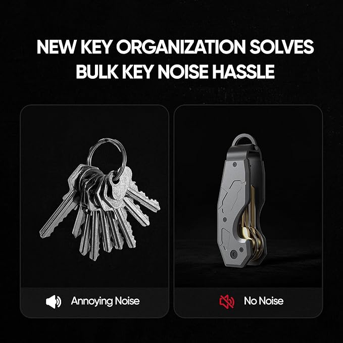 Compact Metal Aluminum Key Organizer, Minimalist Innovative Keyholder-Car Key Chain, Smart KeyChains Key Case up to 6 Keys