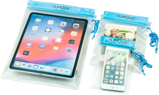 YUMQUA Clear Waterproof Bags, 3PACK Water Tight Cases Water Proof Pouch Small Dry Bags for Camera Mobile Phone Maps Pouch Kayak Military Boating Document Holder