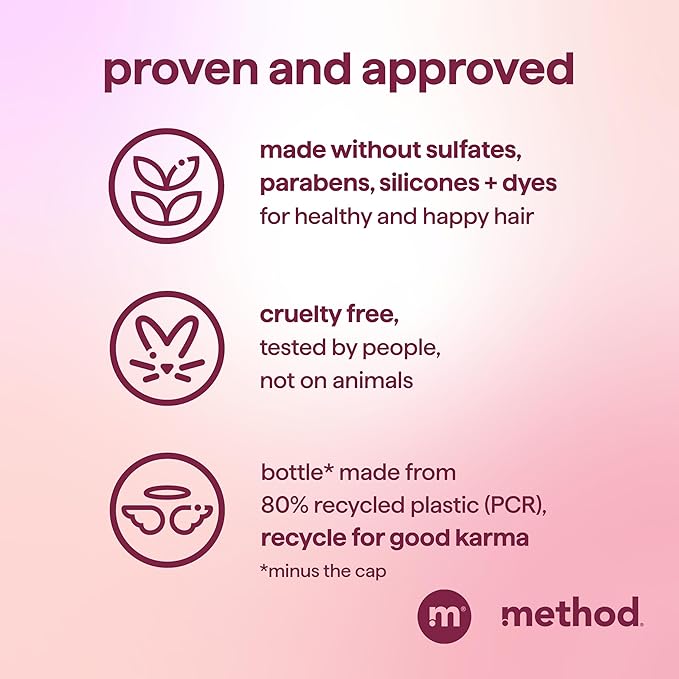 Method Volumizing Conditioner, Pure Peace with Rose, Peony, and Pink Sea Salt Scent Notes, Paraben and Sulfate Free, 13.5 oz (Pack of 1)
