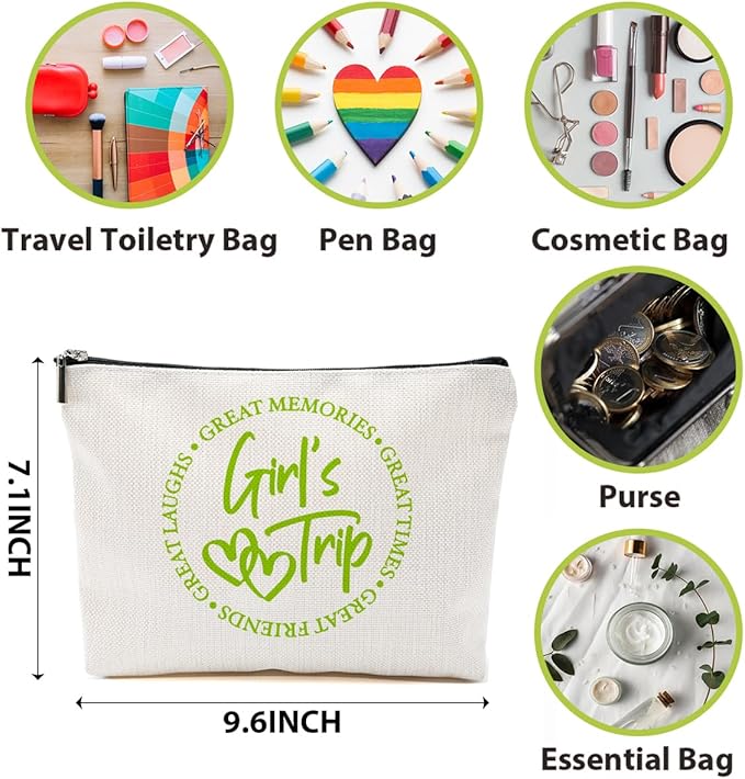 6 Pcs Girls Trip Gifts Favors, Girls Weekend Gifts Makeup Bag, Bestie Gifts Weekend Bag Travel Gifts Vacation Cosmetic Bag, Friendship Gifts for Women Friends, Graduation Wedding Gifts Toiletry Bag