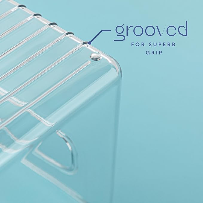 primebox Plastic Food Storage 2 Pack Clear Container Bin with Handles for Organizing Kitchen, Pantry, Refrigerator, Freezer, Pantry, Cabinet, Closet, Bathroom. 10”x4”x6”