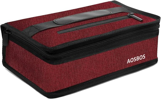 Aosbos Small Insulated Lunch Bag for Women - Compact Lunch Box for Portion Control, Work & Office, Wine Red
