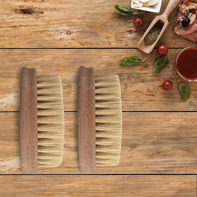 Vegetable Brush - Made from All Natural Bamboo and Palm Fibers - Scrub and Clean Carrots, Potatoes, Corn, Beets etc. (Double Pack)