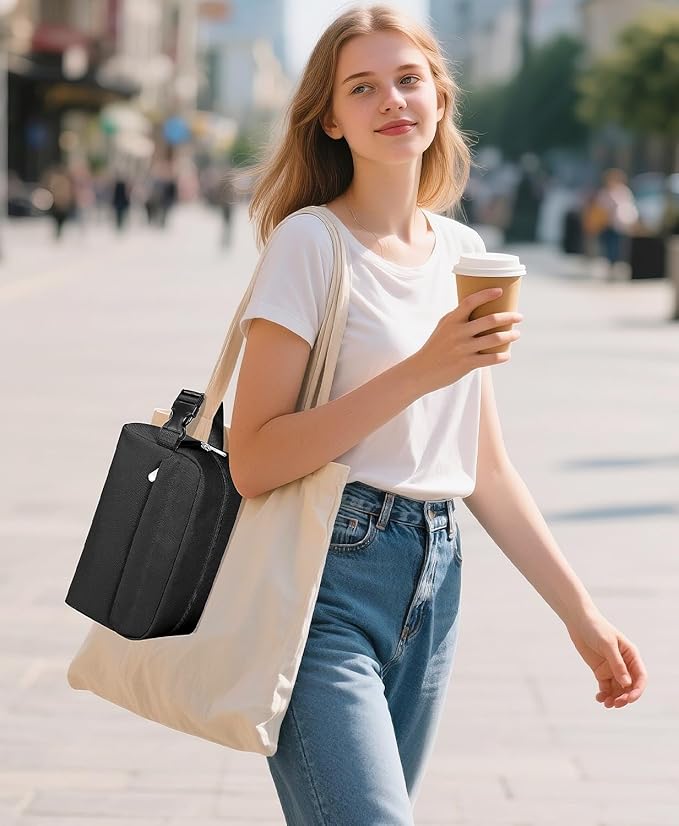 Small Insulated Snack Bag Lunch Box,Collapsible Reusable Small Lunch Bag with Snap Buckle Handle for Beach Travel Picnic,Black 5-Can(3L)