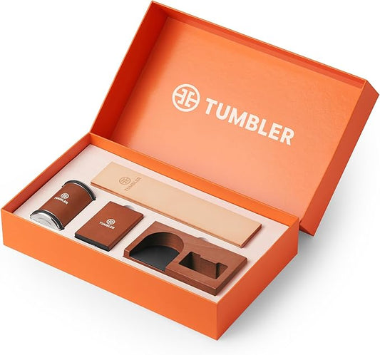 Tumbler Rolling Knife Sharpener Starter Set - Knife Sharpening Made Easy - Complete Gift Set