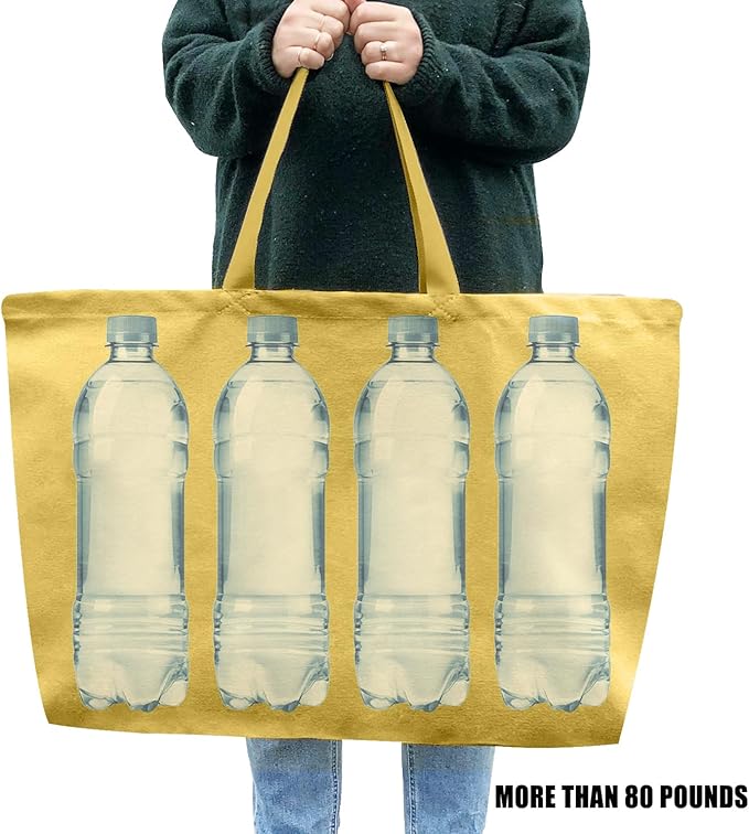 Large Canvas Tote Bag-Extra Big Shopping Beach Totes Bags Reusable Largest Grocery Plain Solid Bag 28"x8"x16"