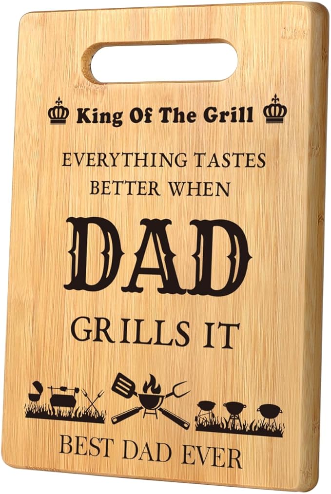 Christmas Birthday Gifts for Dad from Daughter Son, Dad Cutting Board for New Bonus Dad, Stepdad, Daddy, Father, Best Dad Gifts, Unique Grilling Gifts for Dad Who Wants Nothing, Father in Law Gift
